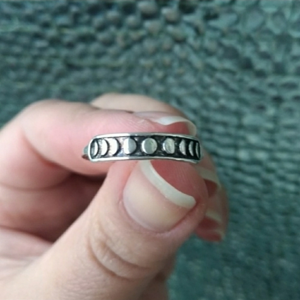 NWT | Vintage .925 Silver Moon Phase Bar Ring - Picture 4 of 8